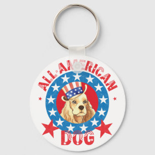 Patriotic Cocker Keychain