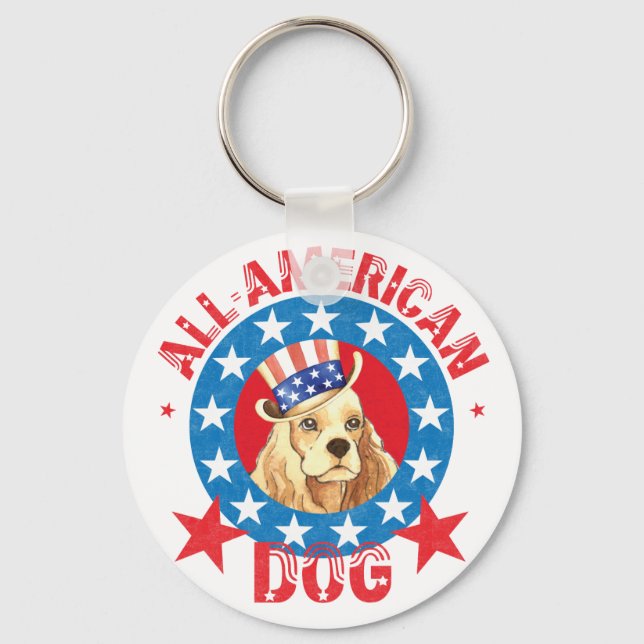 Patriotic Cocker Keychain (Front)