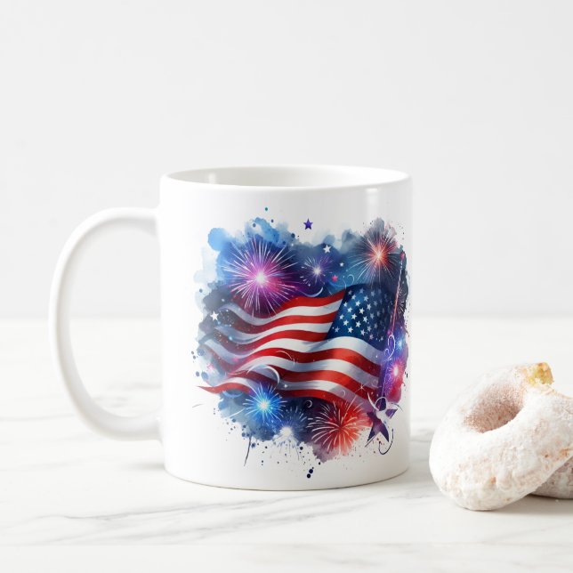 Patriotic Coffee Mug (With Donut)