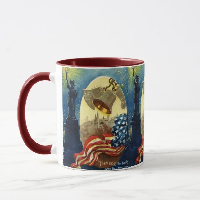 PATRIOTIC COFFEE MUGS - 4TH OF JULY - FREEDOM (Left)