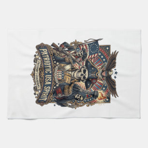 Patriotic Colonial Skull Commander Dark Patriot Sk Kitchen Towel