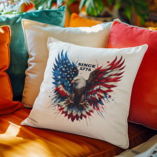 Patriotic Colours America Bold Eagle Throw Pillow