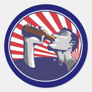 Patriotic colours beer drinking sticker