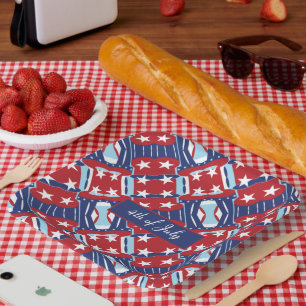 Patriotic Colours July 4th Paper Plate