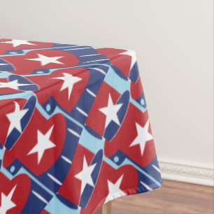 Patriotic Colours July 4th Tablecloth