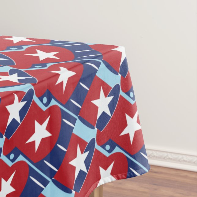 Patriotic Colours July 4th Tablecloth (In Situ)