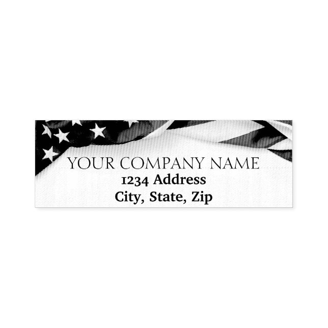 PATRIOTIC Company Name USA American Flag Self-inking Stamp (Design)