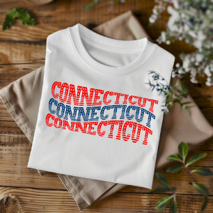 Patriotic Connecticut Red and Blue Boho T-Shirt 