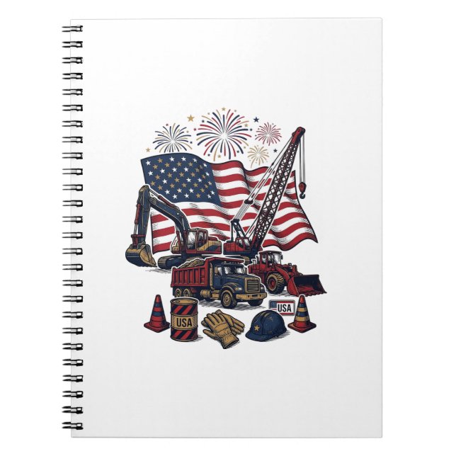 Patriotic Construction USA Vintage Notebook (Front)