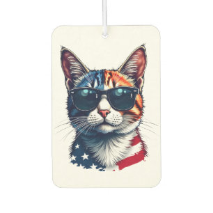 Patriotic Cool Cat Wearing Sunglasses Air Freshener