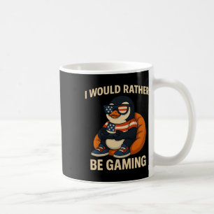 Patriotic Cool Funny American Penguin Gamer Video Coffee Mug