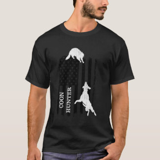 Patriotic Coon Hunting Dogs American Flag T-Shirt