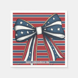 Patriotic Coquette Bow with Stars and Stripes Napkin