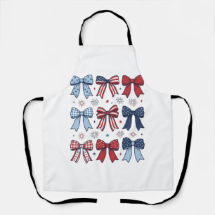 Patriotic Coquette Bows Vintage Vector Design_1 Apron