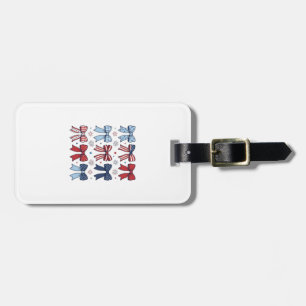 Patriotic Coquette Bows Vintage Vector Design_1 Luggage Tag