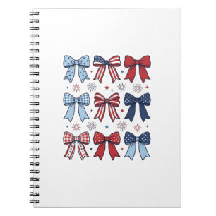 Patriotic Coquette Bows Vintage Vector Design_1 Notebook