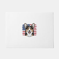 Patriotic Corgi American Flag Vintage Vector Desig