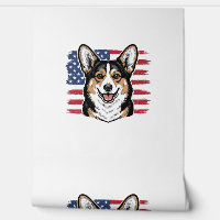 Patriotic Corgi American Flag Vintage Vector Desig