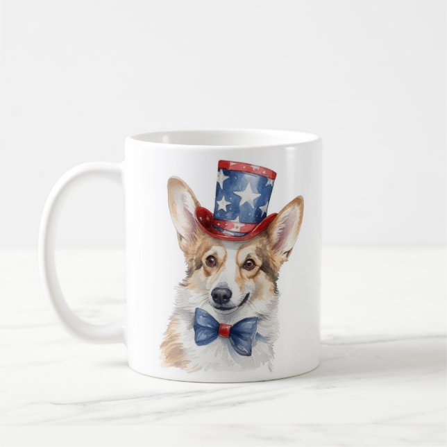 Patriotic Corgi Mug (Left)