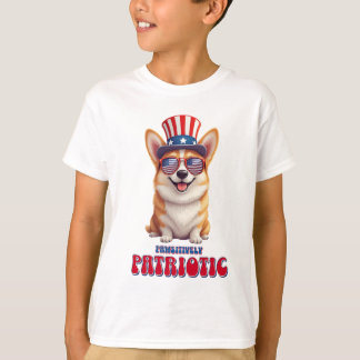 Patriotic Corgi - Pawsitively Patriotic T-Shirt