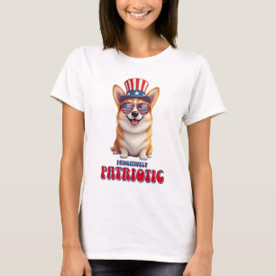 Patriotic Corgi - Pawsitively Patriotic  T-Shirt