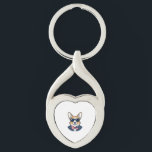 Patriotic Corgi Sunglasses Vintage Vector Art_1 Keychain<br><div class="desc">Patriotic Corgi Sunglasses Vintage Vector Art_1</div>