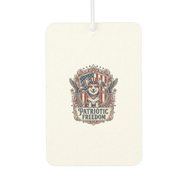 Patriotic Corgi Vector Graphic Tee_1 Air Freshener (Front)