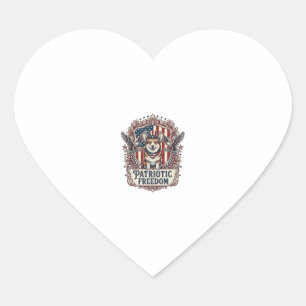 Patriotic Corgi Vector Graphic Tee_1 Heart Sticker