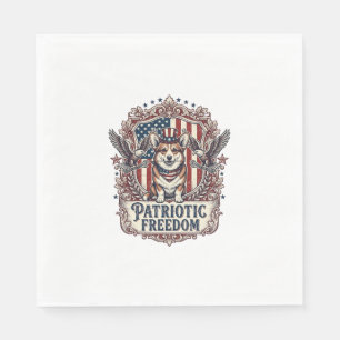 Patriotic Corgi Vector Graphic Tee_1 Napkin