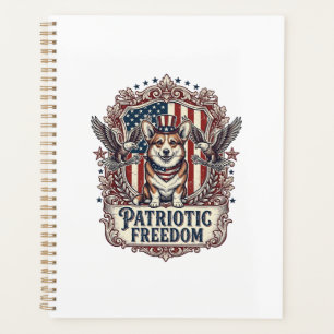 Patriotic Corgi Vector Graphic Tee_1 Planner
