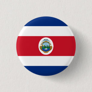 Patriotic Costa Rica Flag 1 Inch Round Button