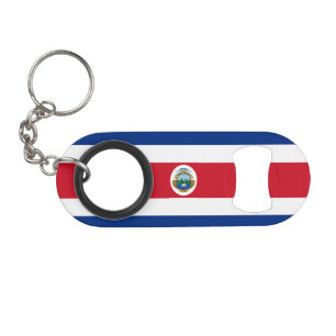 Patriotic Costa Rica Flag Keychain Bottle Opener