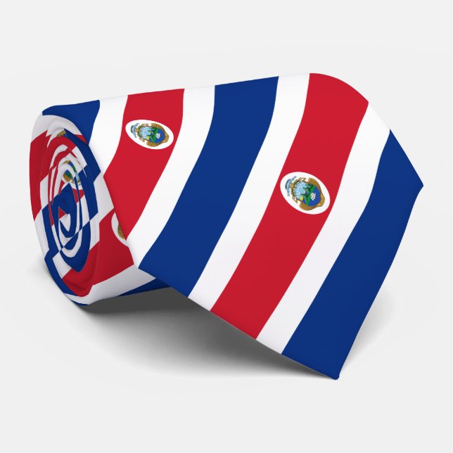 Patriotic Costa Rica Flag Tie (Rolled)