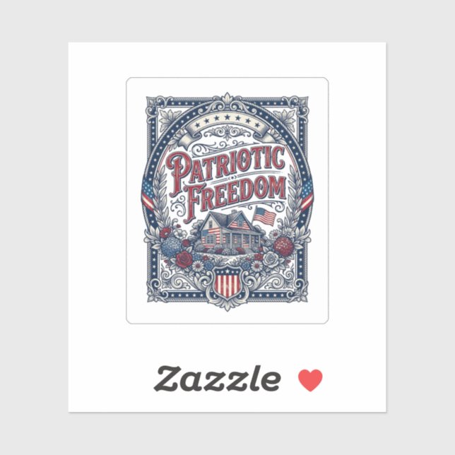 Patriotic Cottage Garden Vector Graphic Tee (Sheet)
