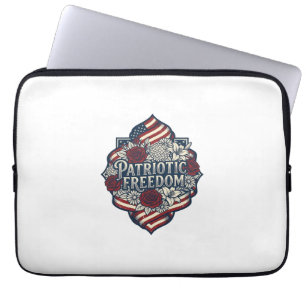 Patriotic Cottage Garden Vector Graphic Tee_1 Laptop Sleeve