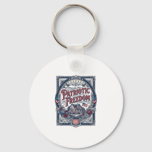 Patriotic Cottage Garden Vector Graphic Tee Keychain