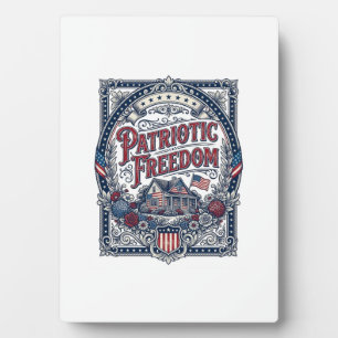 Patriotic Cottage Garden Vector Graphic Tee Plaque