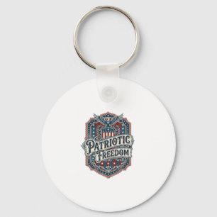 Patriotic Country Gospel Vector Graphic Tee Keychain