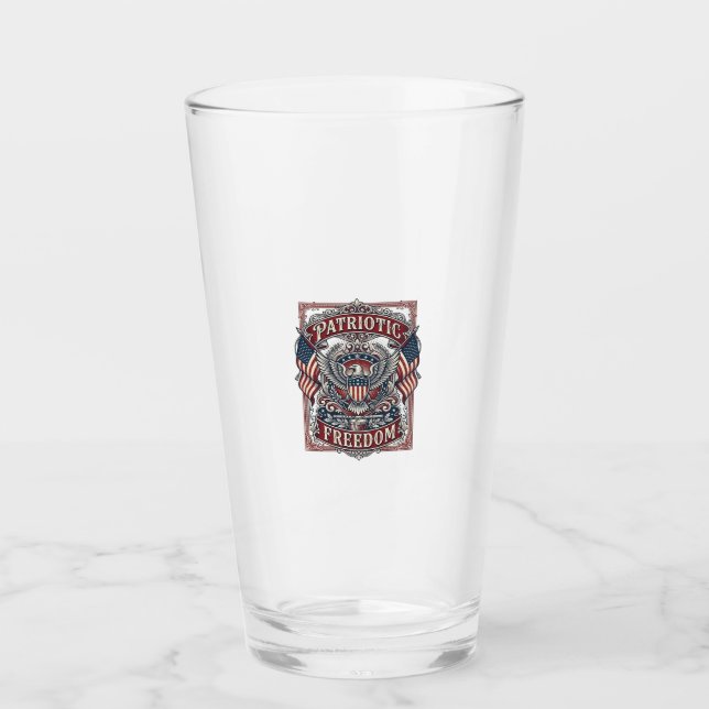 Patriotic County Parade Vector Graphic Tee_1 Glass (Front)