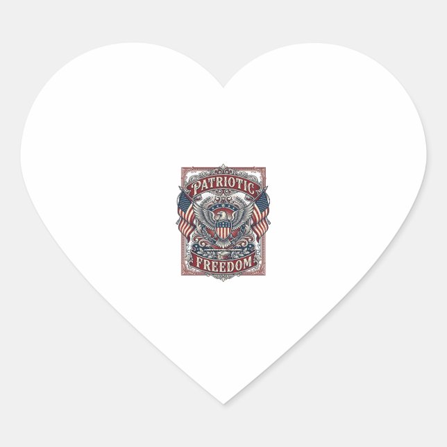 Patriotic County Parade Vector Graphic Tee_1 Heart Sticker (Front)