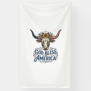 Patriotic Cow God Bless America Vintage Shirt Desi Banner