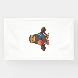 Patriotic Cow Head Sunglasses Vintage Design_1 Banner