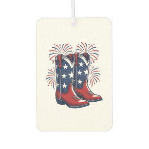 Patriotic Cowboy Boots Vintage Western Shirt Desig Air Freshener