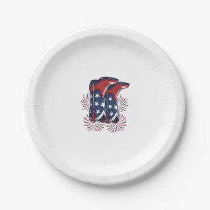 Patriotic Cowboy Boots Vintage Western Shirt Desig Paper Plate