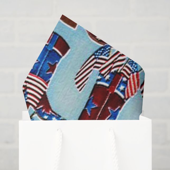 Patriotic cowboy boy boots tissue paper (Gift Bag)