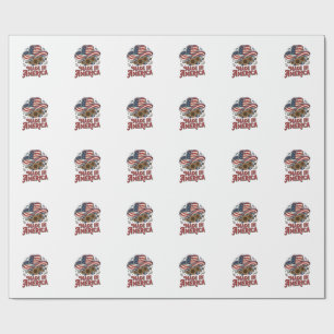 Patriotic Cowboy Hat Made in America Shirt Design_ Wrapping Paper