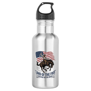 Patriotic Cowboy Land Of The Free Western Shirt De 532 Ml Water Bottle