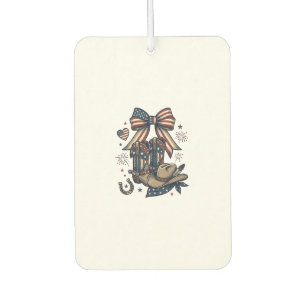 Patriotic Cowgirl Boots and Bow Western Shirt Desi Air Freshener