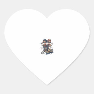 Patriotic Cowgirl Boots and Bow Western Shirt Desi Heart Sticker