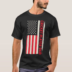 Patriotic Cricketer Coach Cricket Player Dad Ameri T-Shirt
